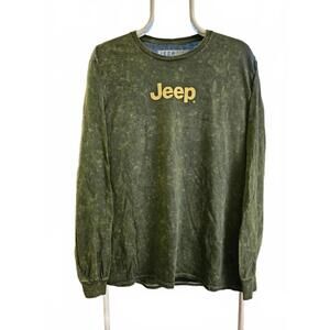 Jeep - green washed look long sleeve t-shirt - Men's S - full back design - NWOT